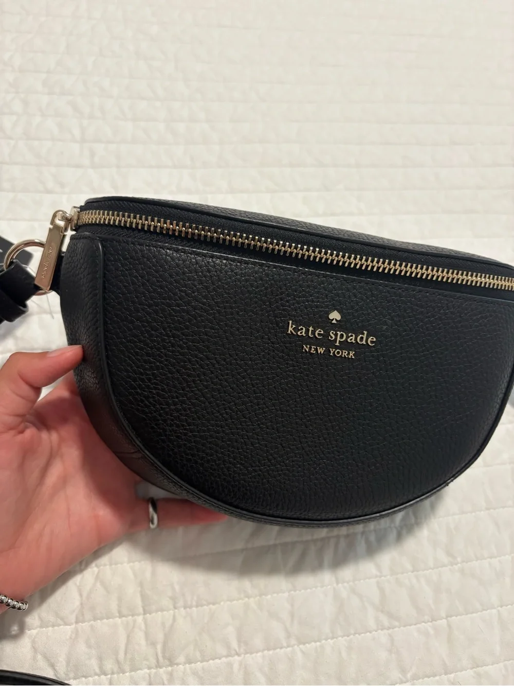Kate Spade Black Pebbled Leather Crossbody Belt Bag